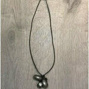 Limited Edition Elegant Modern Minimalist Antique Silver Metal Pendant Necklace